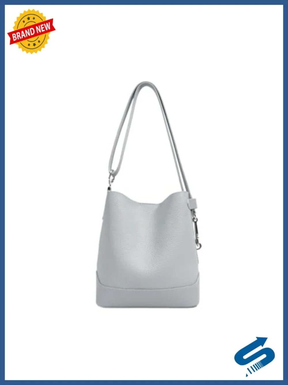Genuine Leather Crossbody Bag Handbag Shoulder Bucket Bag Adjustable Strap